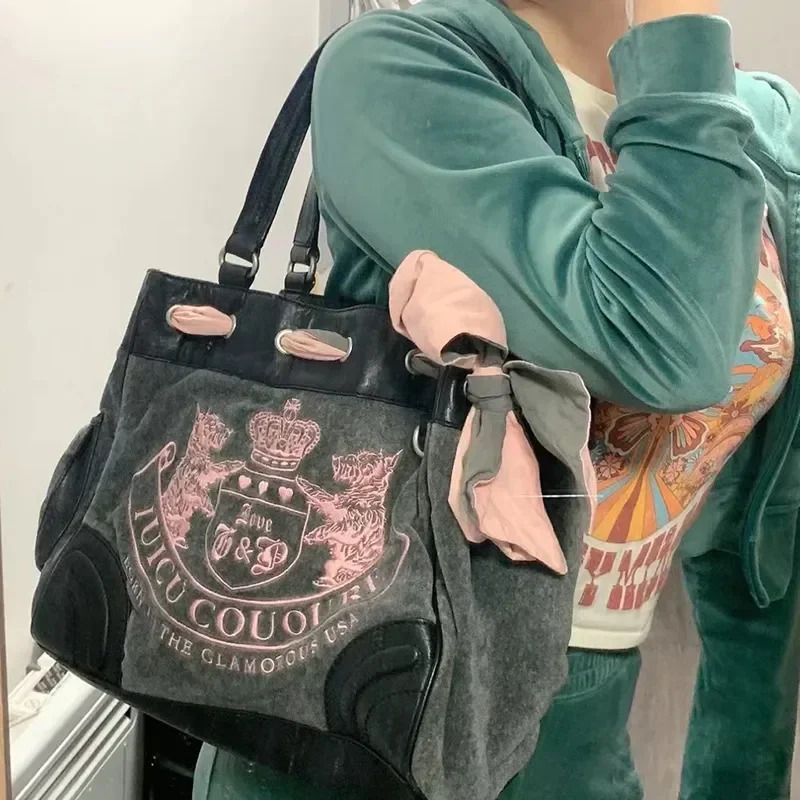 Women'S Xl Bags - กระเป๋าถือปักลายสไตล์วินเทจย้อนยุคสำหรับผู้หญิง ปี 2026 Y2K กระเป๋าสะพายไหล่ใบใหญ่จุของได้เยอะ เหมาะสำหรับสาวๆ