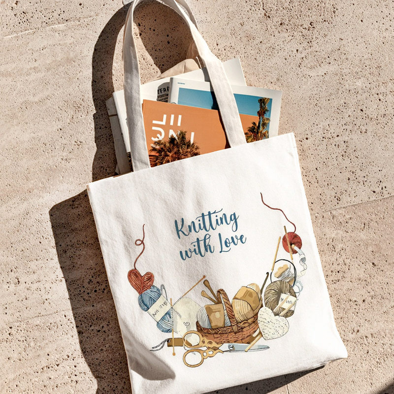 Women'S Bags Very - กระเป๋าถือที่ทนทานพร้อมลวดลายถักสไตล์สีน้ำ ลายพิมพ์ด้วยเส้นด้ายที่ให้ความรู้สึกสบายพร้อมลวดลายเครื่องมือศิลปะ เหมาะอย่างยิ่งสำหรับ