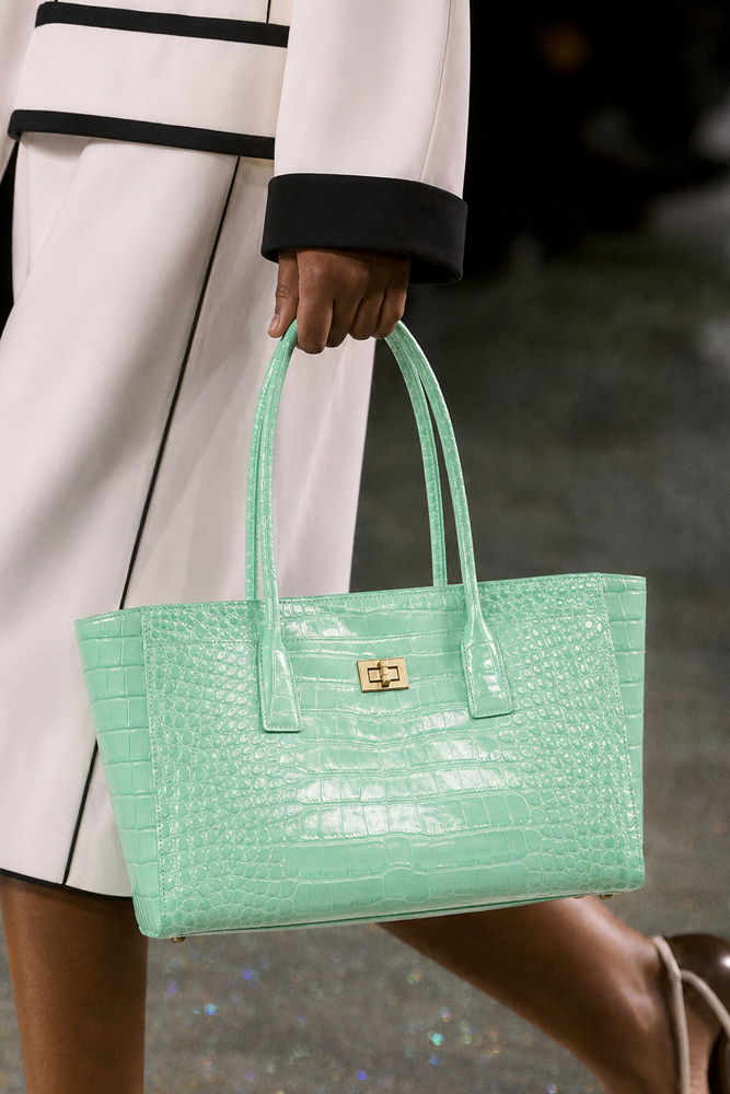 Women'S Work Bags Tote - กระเป๋าถือ SHELKSBAG ลายหนังจระเข้เงางาม พร้อมตัวล็อกแบบหมุนสีทอง ความจุขนาดใหญ่ กระเป๋าสะพายไหล่สำหรับผู้หญิง