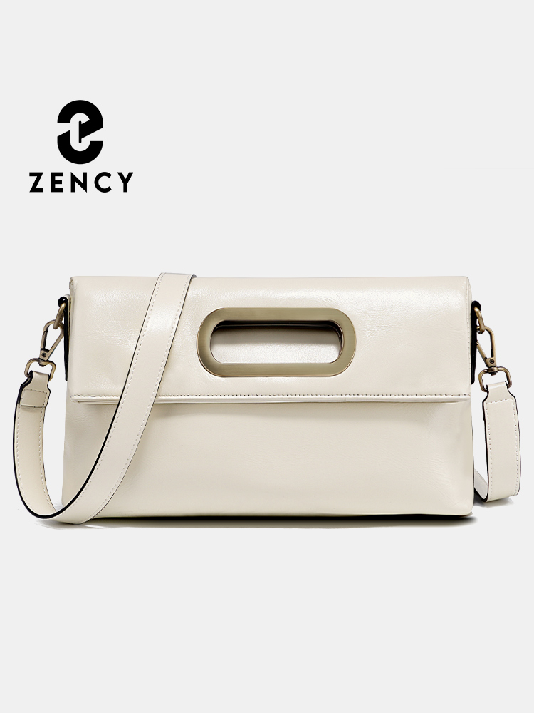 Women'S Work Bags Designer - กระเป๋าถือหนังแท้ Zency ดีไซน์หรู สำหรับผู้หญิง ความจุเยอะ สีเบจ