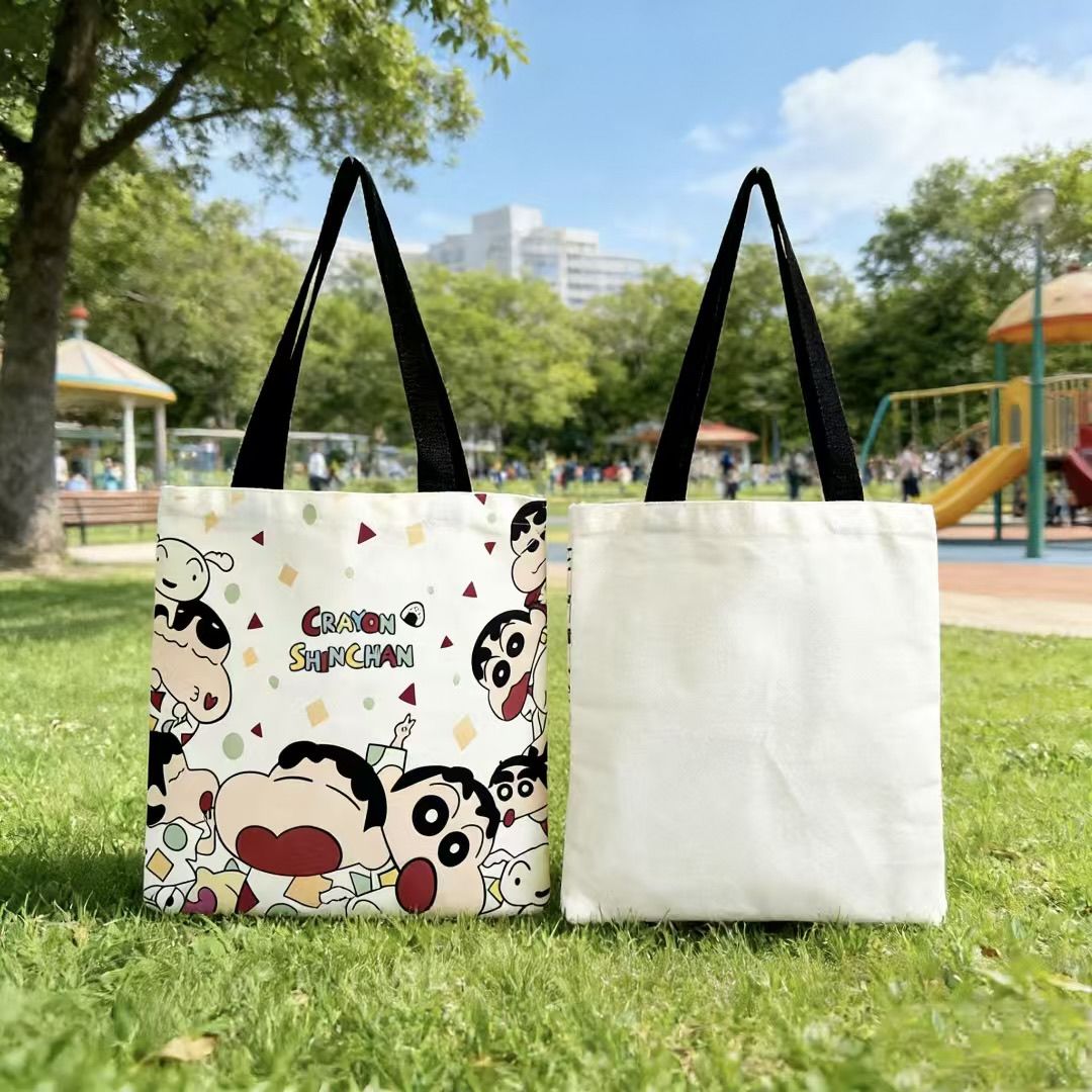 Women'S Xl Bags - กระเป๋าผ้าแคนวาสลายชินจัง ปี 2026 รุ่นใหม่ ขนาดใหญ่ กระเป๋าสะพายข้างสำหรับผู้หญิง
