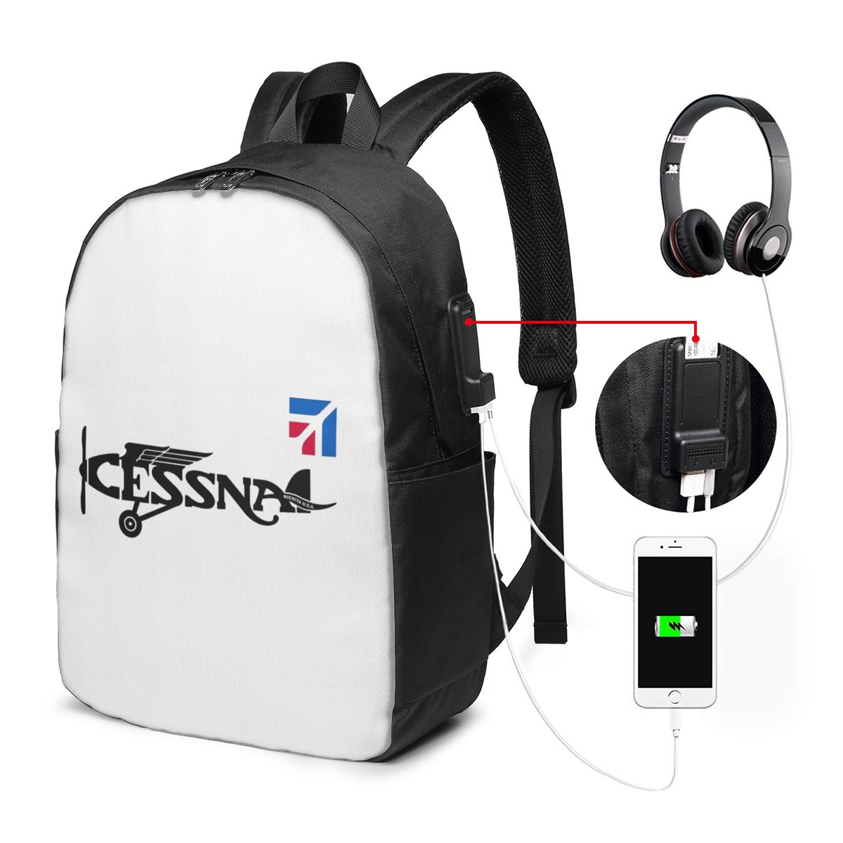 กระเป๋าเป้สะพายหลังโลโก้เซสนาก - Women Bags For College บทวิจารณ์และราคา