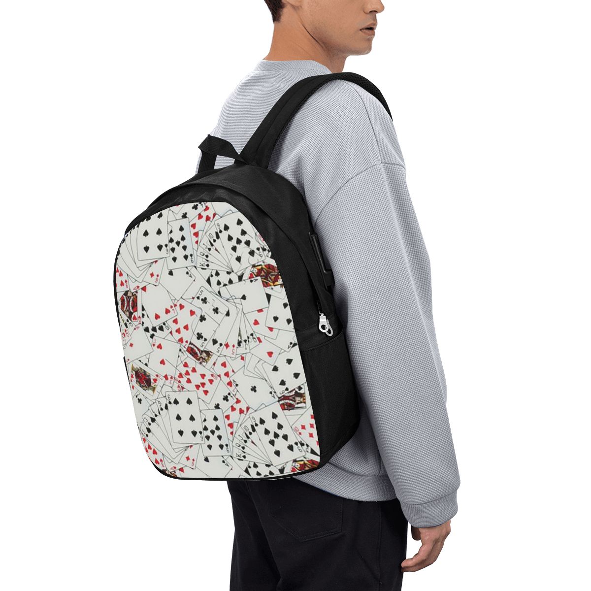 กระเป๋าเป้สะพายหลังลายไพ่โป๊กเ - Women Bags For College บทวิจารณ์และราคา