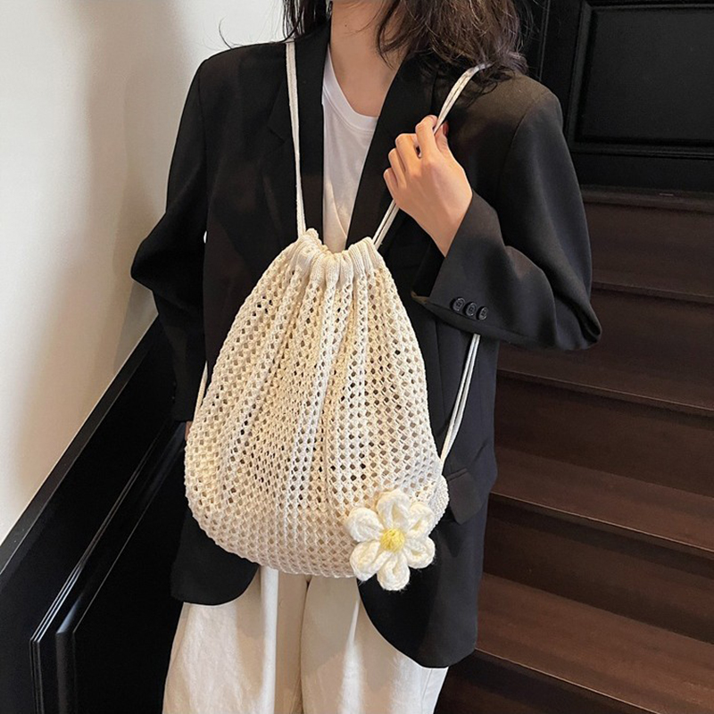สีทึบถักกระเป๋าสะพายขนาดใหญ่คว - Crochet Market Bag บทวิจารณ์และราคา