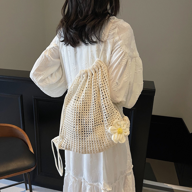 สีทึบถักกระเป๋าสะพายขนาดใหญ่คว - Crochet Market Bag บทวิจารณ์และราคา