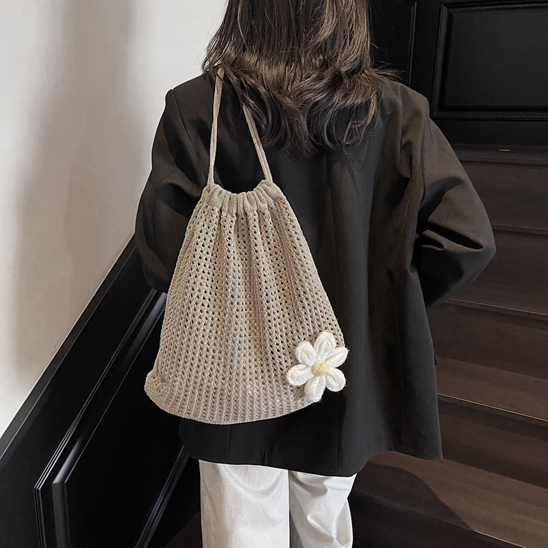 สีทึบถักกระเป๋าสะพายขนาดใหญ่คว - Crochet Market Bag บทวิจารณ์และราคา