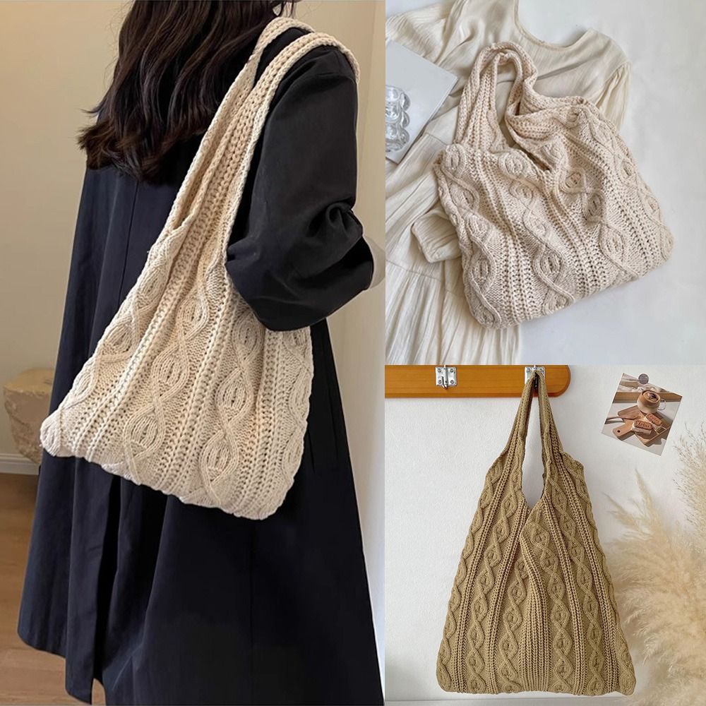 กระเป๋าถือถักลายถักแบบโปร่ง ดี - Crochet Market Bag บทวิจารณ์และราคา