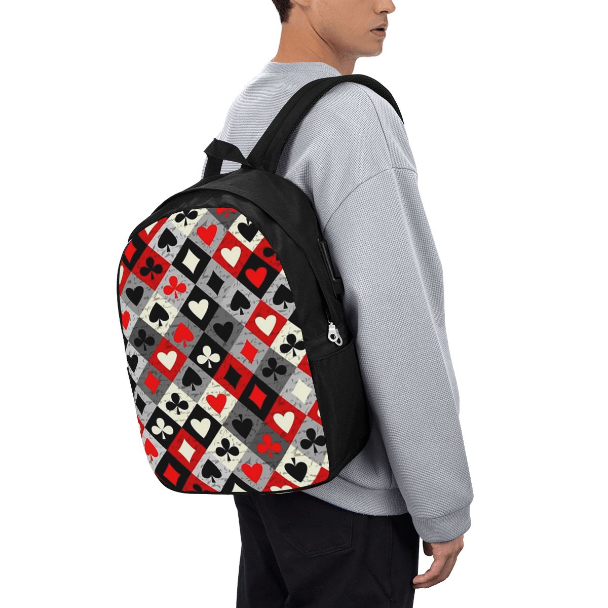 กระเป๋าเป้สะพายหลังลายไพ่โป๊กเ - Women Bags For College บทวิจารณ์และราคา