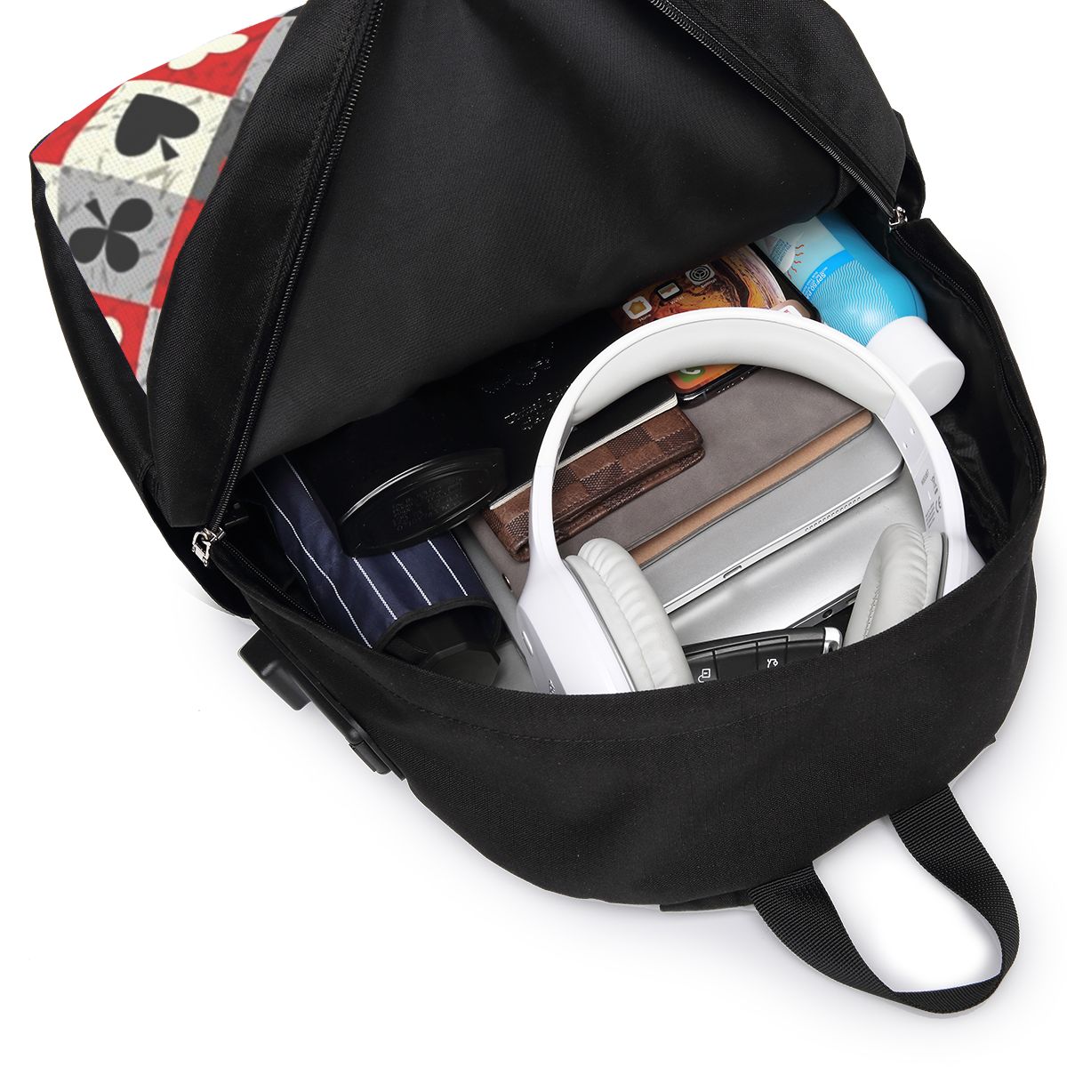 กระเป๋าเป้สะพายหลังลายไพ่โป๊กเ - Women Bags For College บทวิจารณ์และราคา
