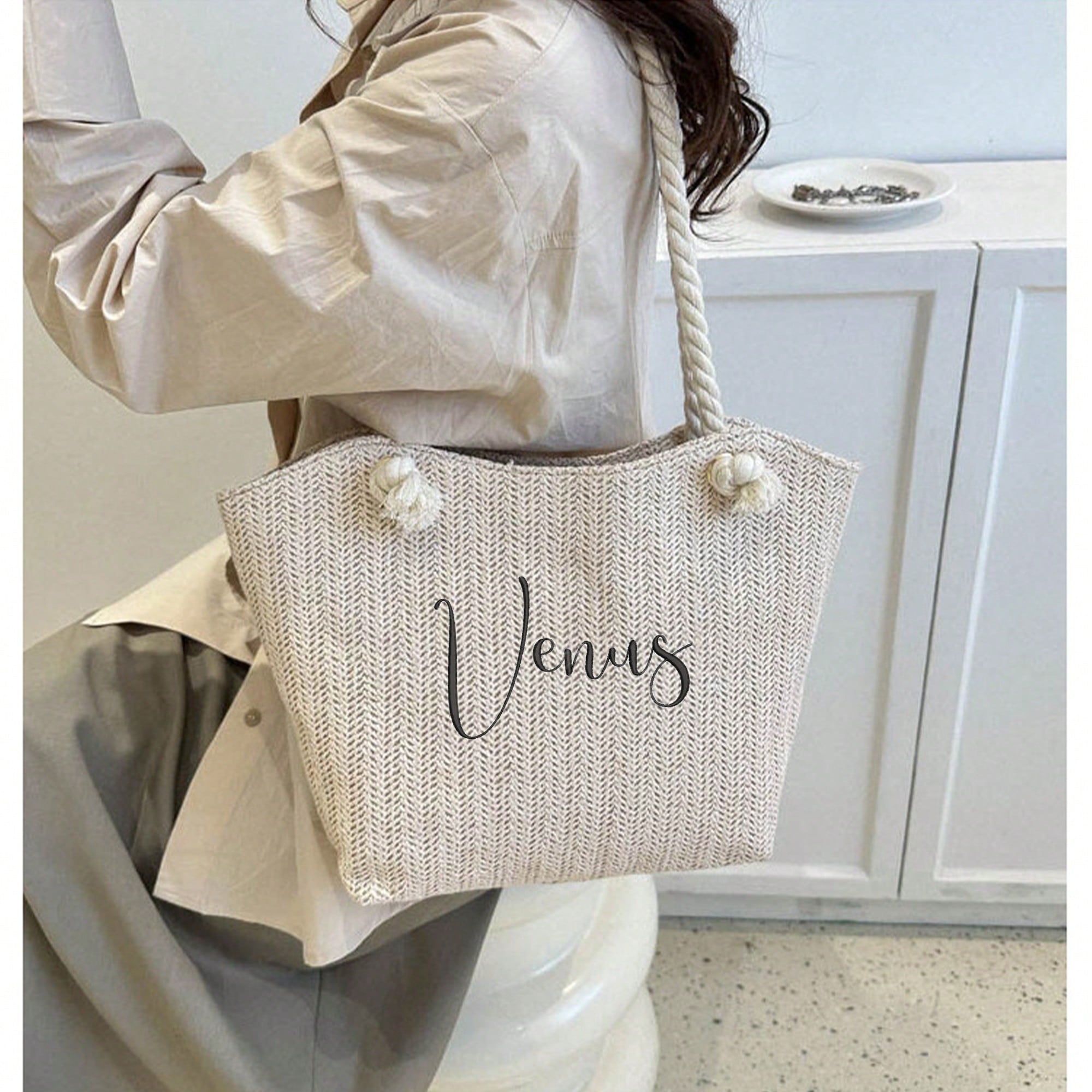กระเป๋าสไตล์โบโฮแบบทอ ปักชื่อไ - Crochet Market Bag บทวิจารณ์และราคา
