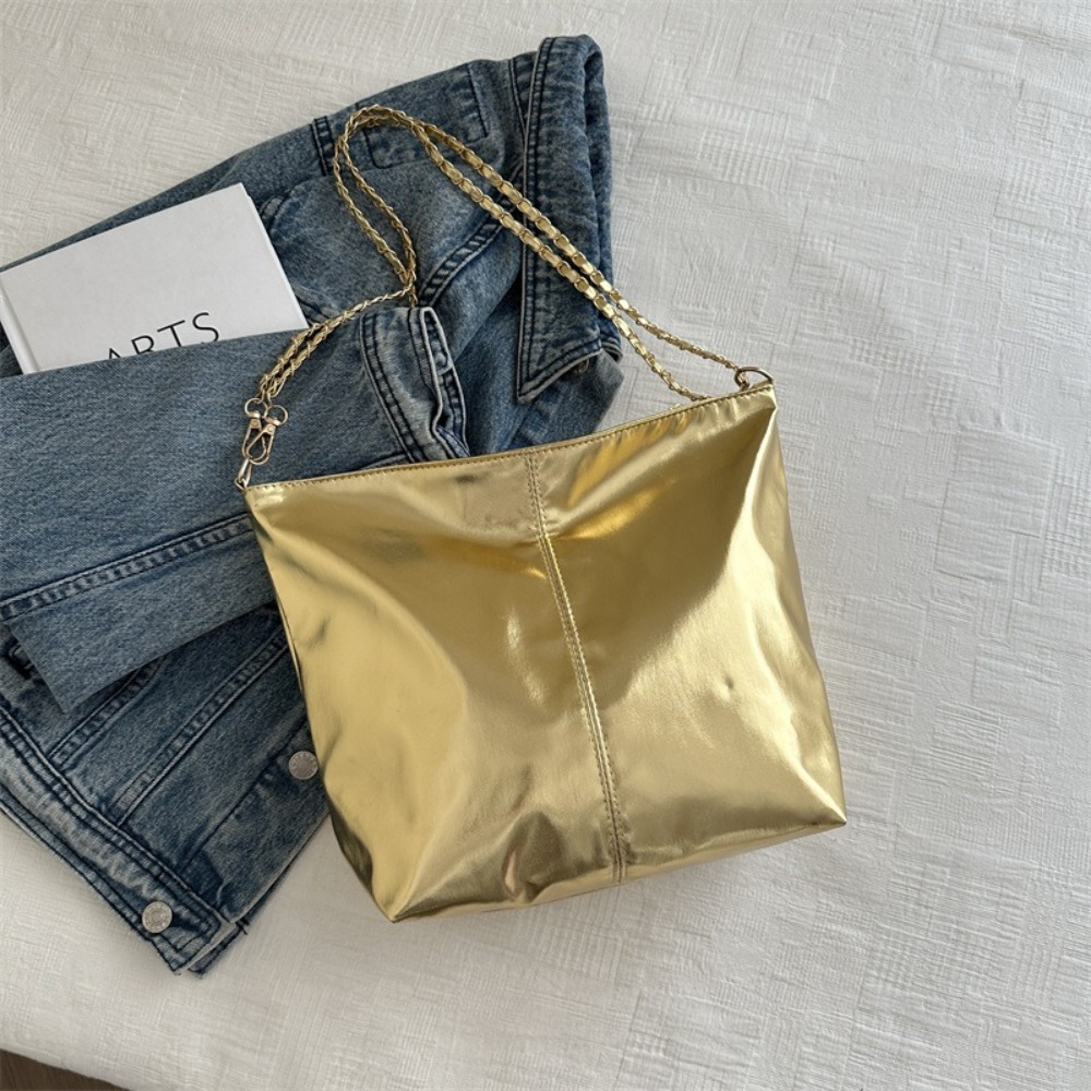 กระเป๋าโท้ทหนัง PU เงาสไตล์เรโ - Women'S Xl Bags บทวิจารณ์และราคา