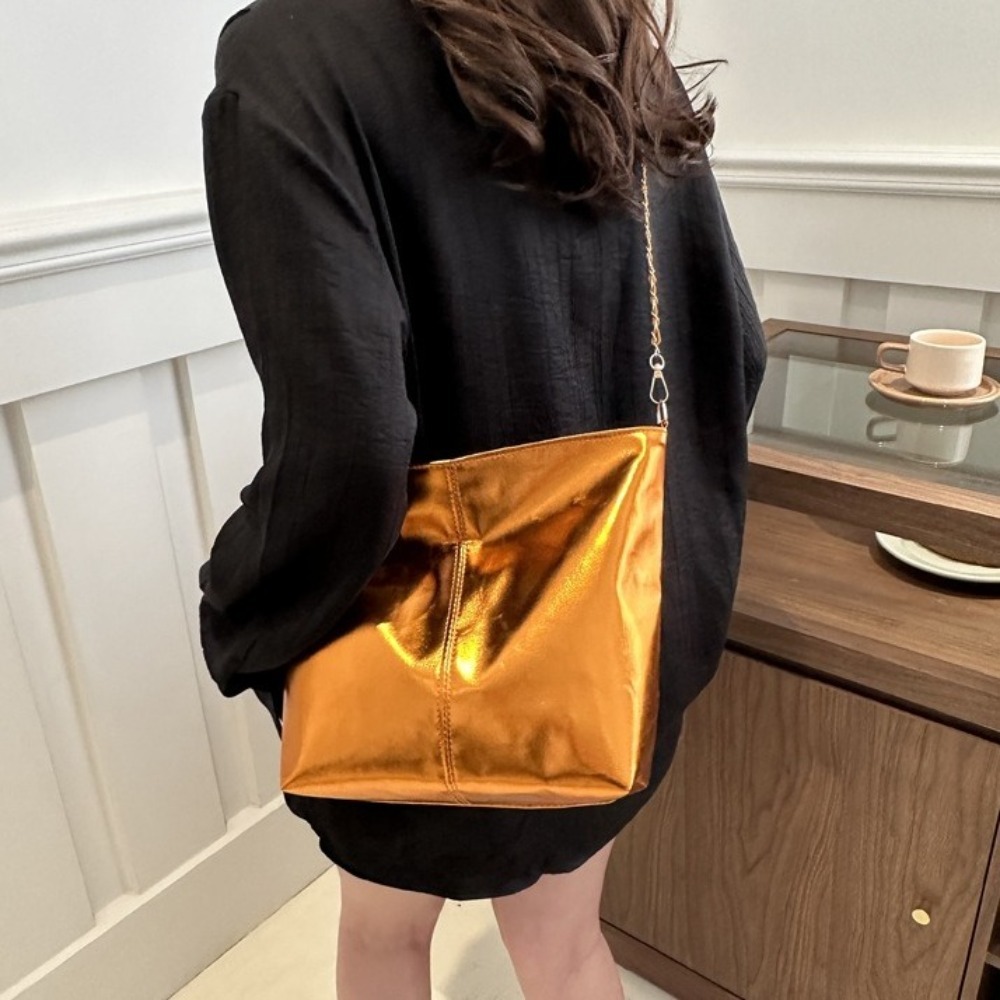 กระเป๋าโท้ทหนัง PU เงาสไตล์เรโ - Women'S Xl Bags บทวิจารณ์และราคา