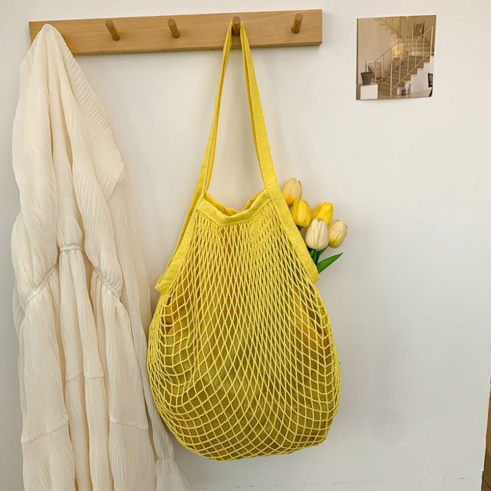 ถุงผ้าฝ้ายทนทาน ถุงตาข่ายใส่ขอ - Crochet Market Bag บทวิจารณ์และราคา