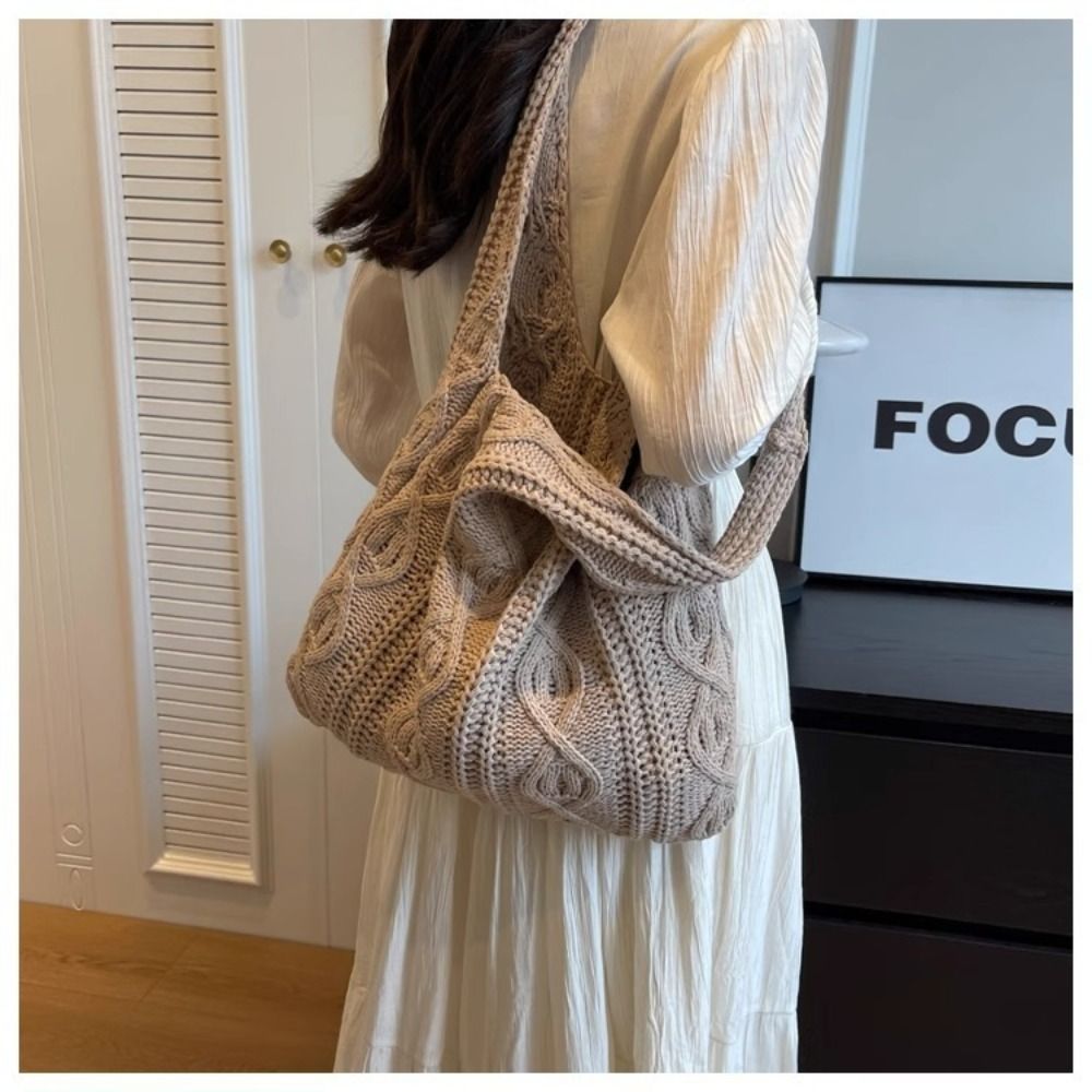 กระเป๋าถือถักโครเชต์ลายถักแบบก - Crochet Market Bag บทวิจารณ์และราคา