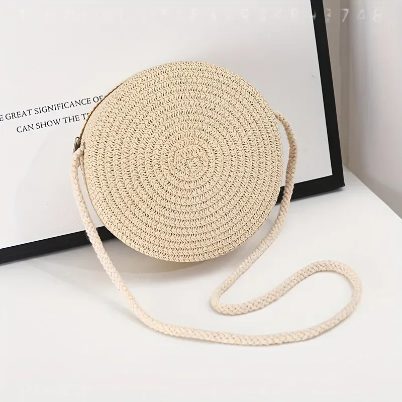 กระเป๋าสะพายข้างทรงกลมสานจากหว - Women Bags And Purses บทวิจารณ์และราคา